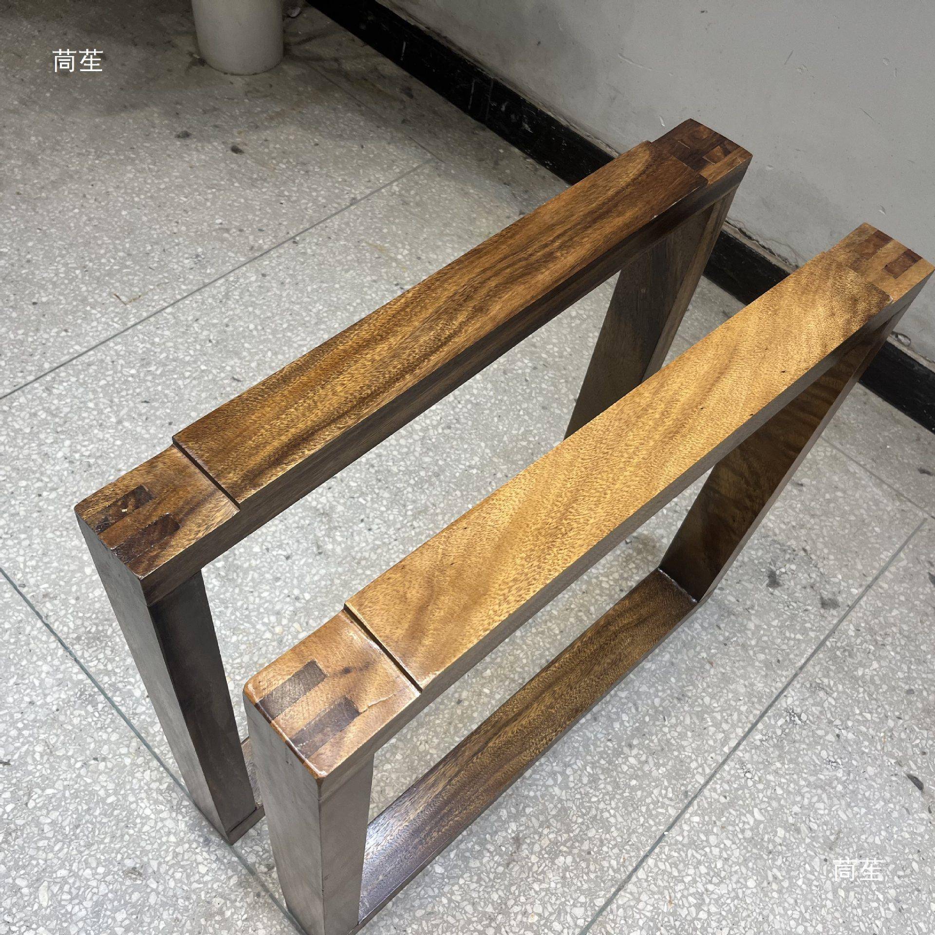 胡木莫比恩架桌腿实木脚架带悬GBE浮效果支大板桃餐桌脚架锁螺定