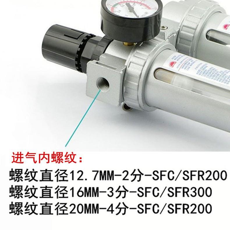 空压机油水分离器气泵喷漆过滤吹尘过滤器双格单格带表
