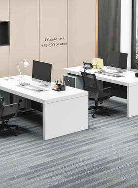 白色办公桌老板桌办公室简约现代经理主管桌椅组合家用电脑书新品