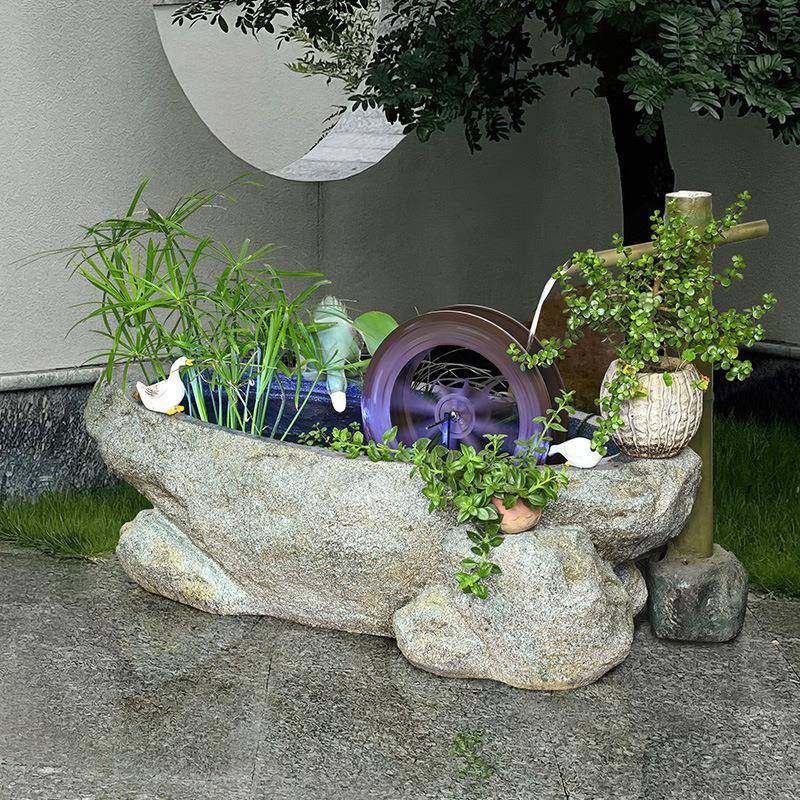 新中式户外阳台鱼池摆件假山流水喷泉招财水循环造景户外庭院景观,家居饰品,流水摆件,淘宝优惠券,粉丝福利购,淘宝优惠卷
