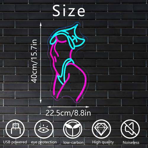 led霓虹灯背板酒吧透明亚克力霓虹灯摆件节日氛围灯可调光彩灯