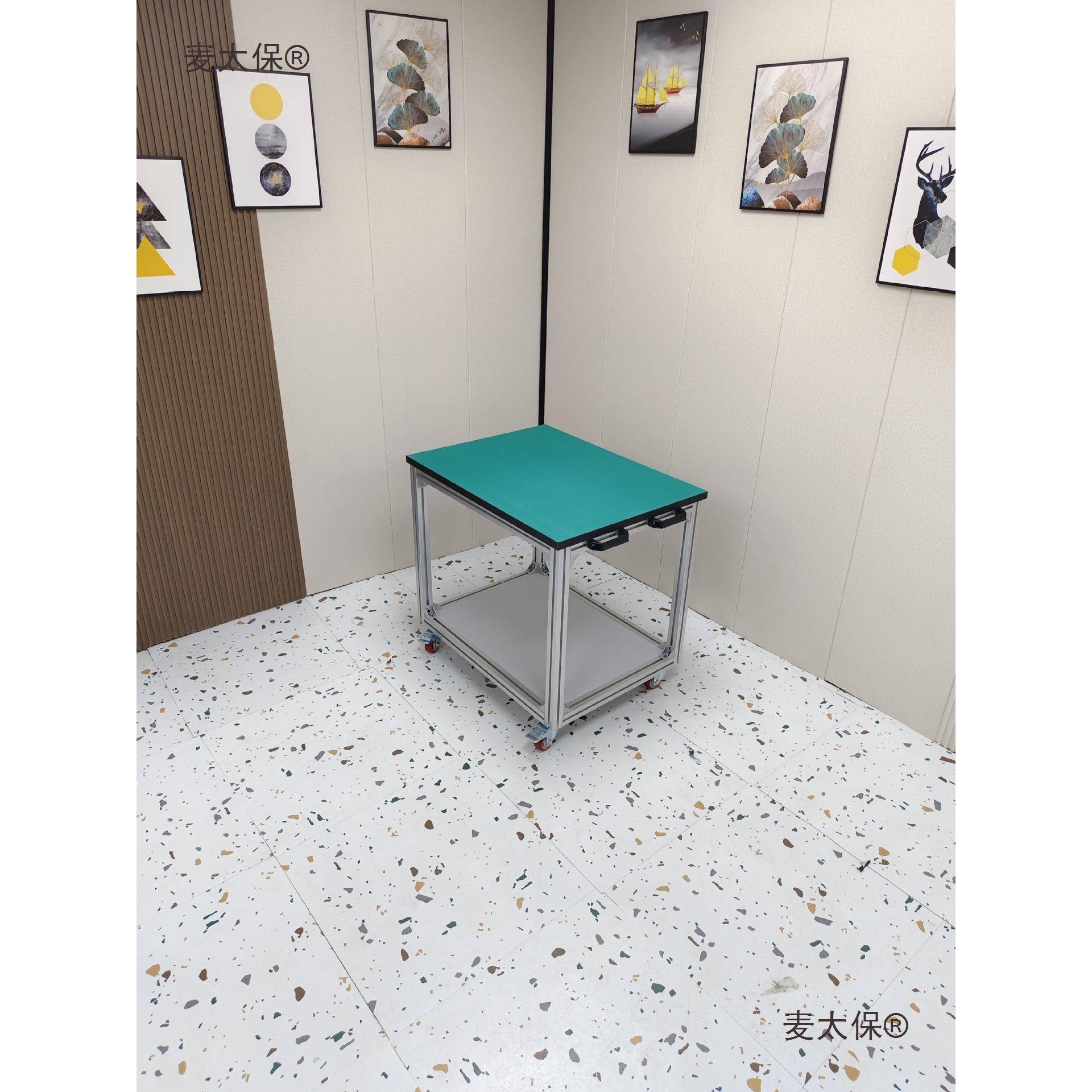 铝合金防静电打包桌操作工作台可移动带轮工业铝型材手推车麦太保