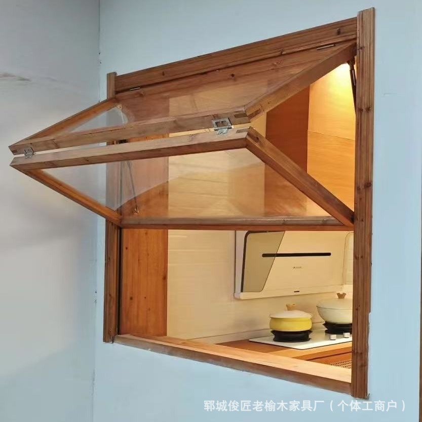 复古老榆木折叠窗框推拉式家居室内套间门厂家直销老榆木实木窗框