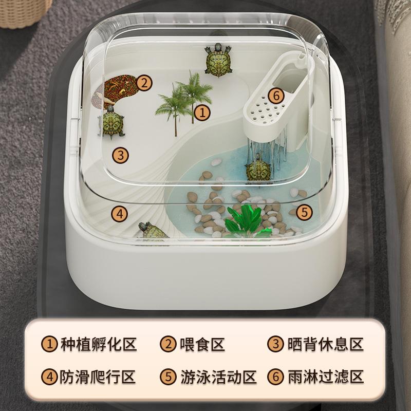 鱼缸带乌龟缸家用新款小造景小型乌龟饲马亚克力创意生态晒台包邮