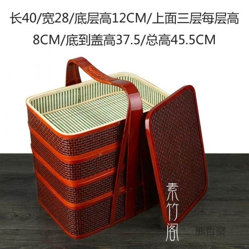 送餐提篮小食古代食盒双层拜拜篮三层手提篮结婚外卖提饭菜篮多层