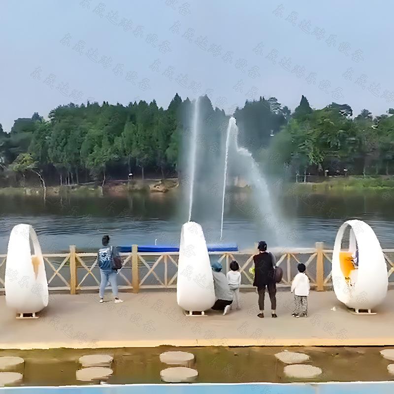 发电喷泉单车公园景区网红项目互动脚踏发光自行车无动力游乐设备