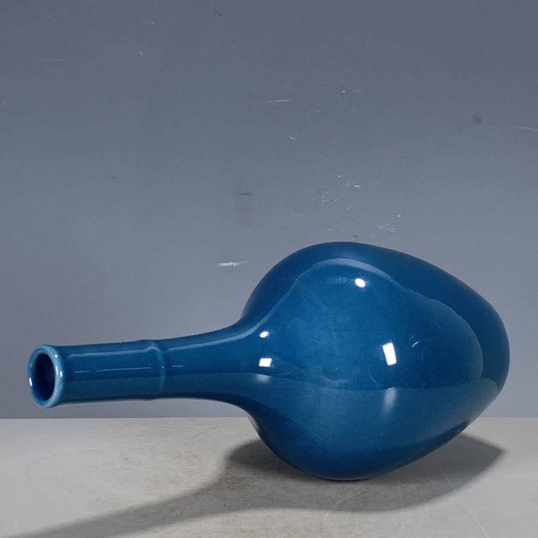 回流清雍正款单色釉细径赏瓶花瓶仿古瓷器古玩杂项博物架摆件收藏