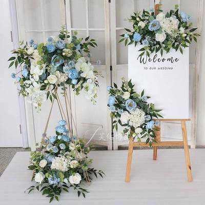 开业花篮三脚架仿真花商场店铺橱窗车展活动装饰布置落地迎宾摆件