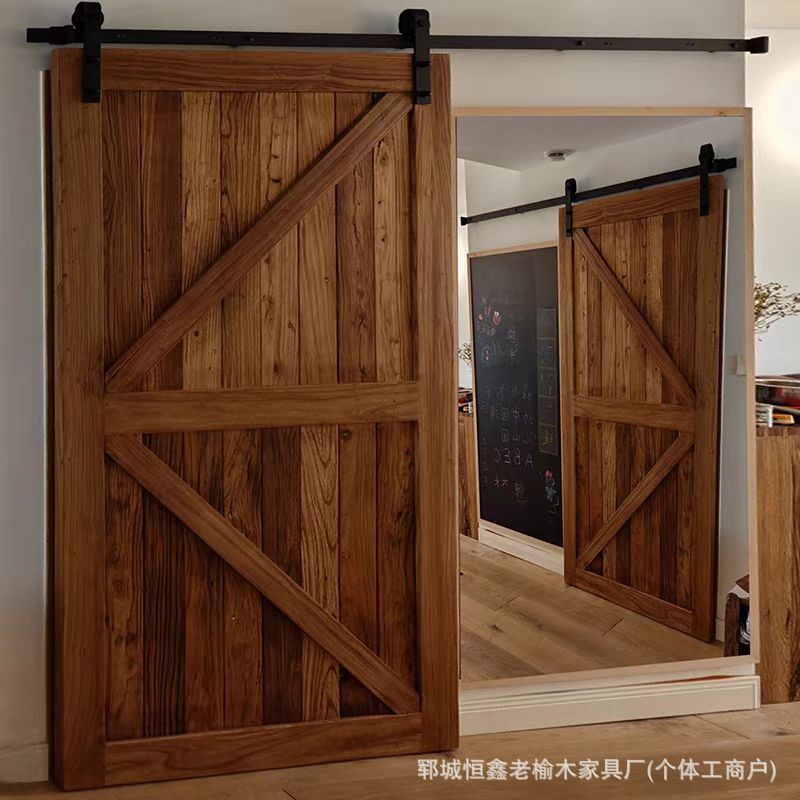 老榆木谷仓门实木卫生间推拉卧室阳台厨房隔断门茶楼民宿包厢木门