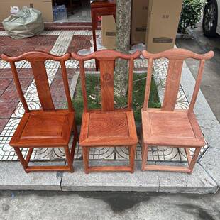 实木椅子官帽椅小孩椅花梨木靠背儿童椅凳子小巴花靠背牛角椅