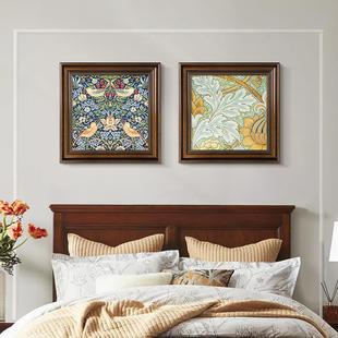 美克美家美式餐厅装饰画饭厅挂画复古抽象艺术壁画玄关欧式卧室床