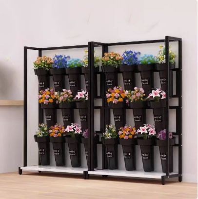 欧式新品铁艺花店花架多层花束展示架鲜花置物架落地鲜花桶置物架