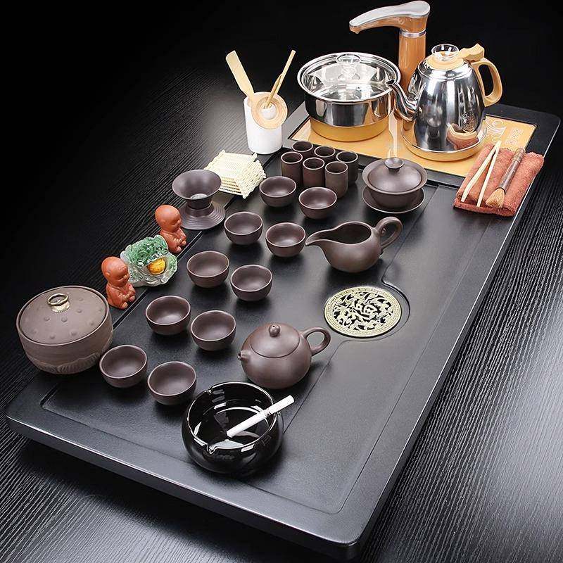 茶具套装家用整套全自动四合一体茶盘实木功夫陶瓷茶壶茶道茶台Q,餐饮具,茶具礼盒,淘宝优惠券,粉丝福利购,淘宝优惠卷