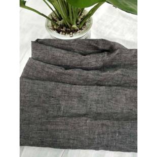 纯亚麻黑白色织布亚麻窗帘面料纯亚麻床品面料亚麻酵素洗面料