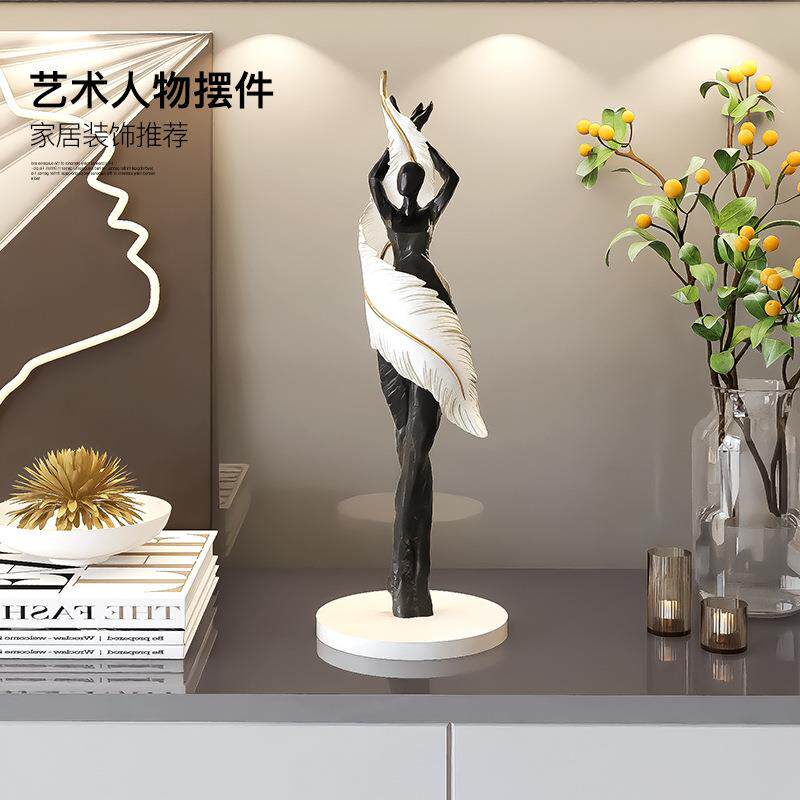 极简意式女人物艺术摆件客厅玄关工艺品抽象雕塑卧室小夜灯装饰品