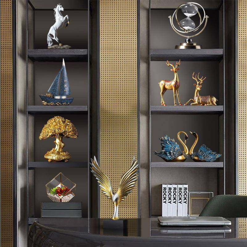 A6L现代简约轻奢摆件家居客厅酒柜装饰品老板办公室桌面摆设