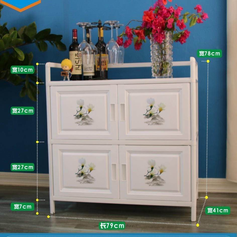 79宽简易铝合金开门式厨房柜收纳柜碗柜家用储物柜儿童玩具置物柜