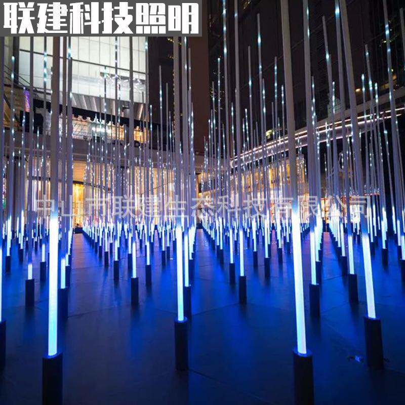 直销户外防水LED网红灯光柱喷泉灯DMX512外控可编程氛围灯