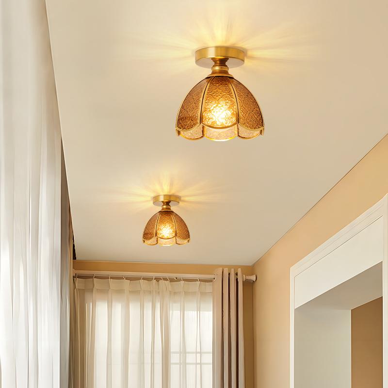 大观园玄关灯过道灯美式复古走廊吸顶灯入户灯中古阳台灯具194L