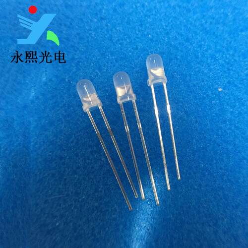 3MM雾状红翠绿双色led灯珠发光二极管 F3无极性翠绿红色