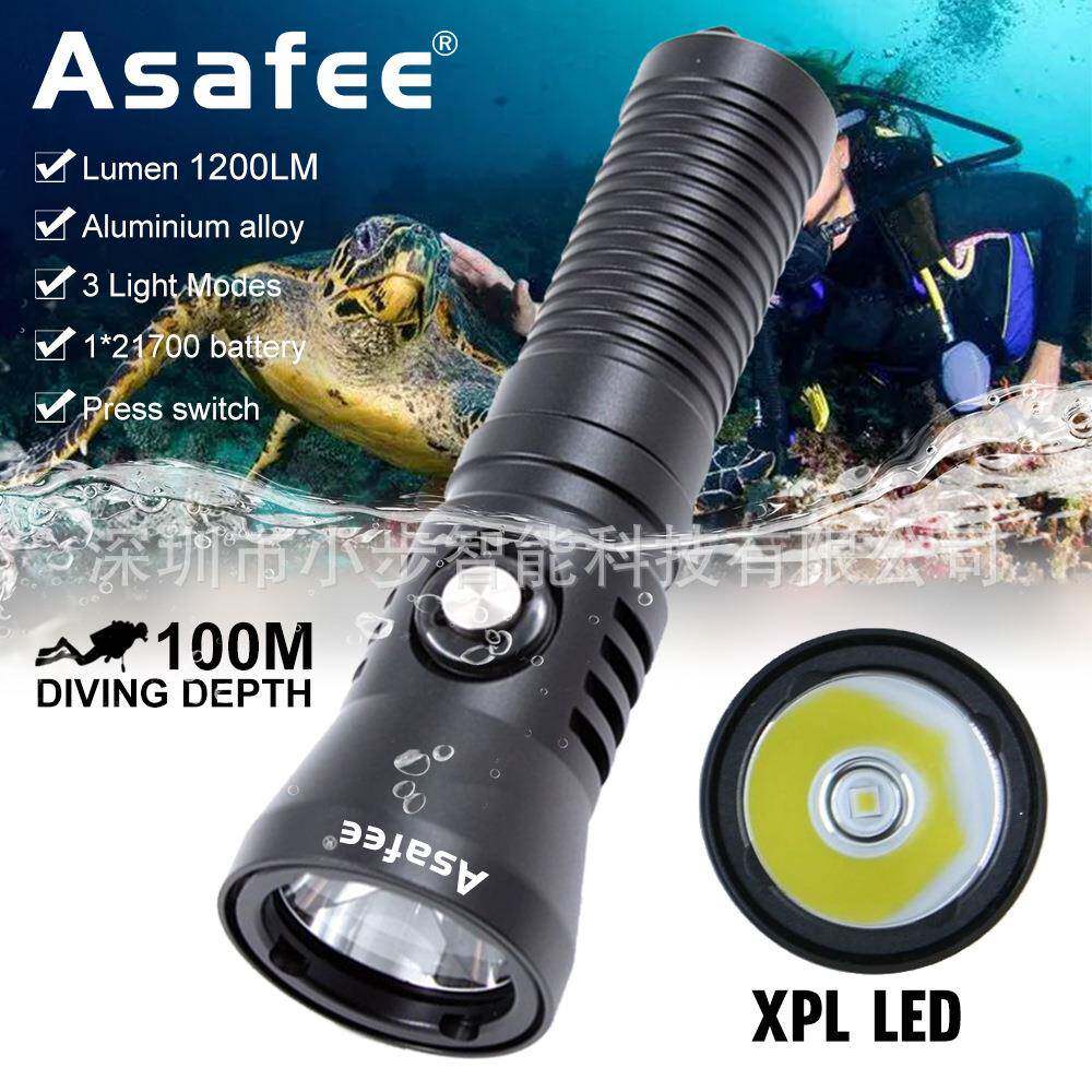 24年新品水肺手电筒SST40灯珠赶海电筒磁控按键开关带电显1200LM - 实物图