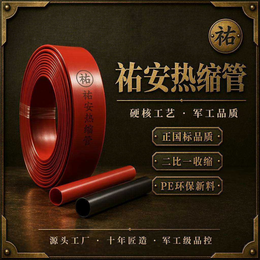 12mm热缩管低压绝缘2倍热收缩套管加厚热塑管红黄蓝绿黑厂家直供