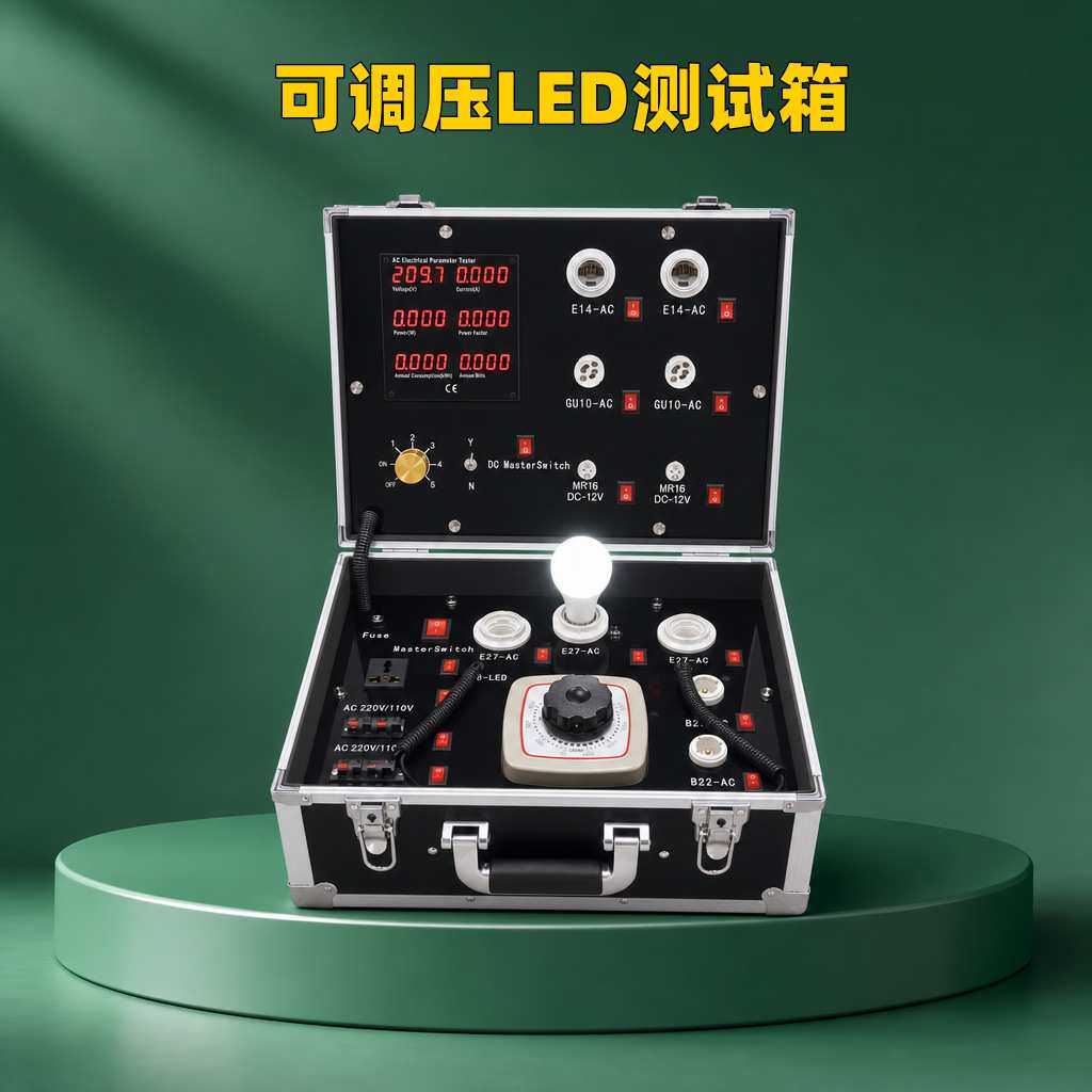 可调交流电压调光多种灯座电流功率测试仪LED灯具参数数字测试箱