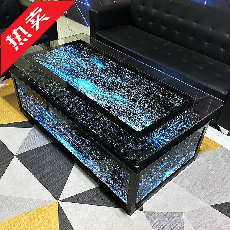 星空ktv玻璃茶几发光专用酒吧台钢化玻璃不锈钢七彩变色现代简约