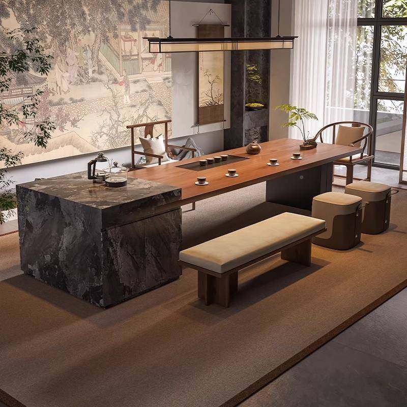 代美学实木岛台茶桌椅组合办公宋室大板泡茶2台2新中式05新WGJ款,商业/办公家具,茶台/茶桌,淘宝优惠券,粉丝福利购,淘宝优惠卷