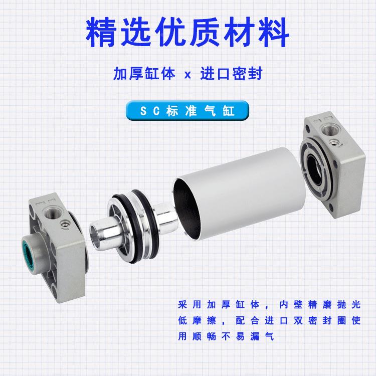 亚德2客型标准气缸SC100-250-5SC100-75-1000-150-00-25-300-350-