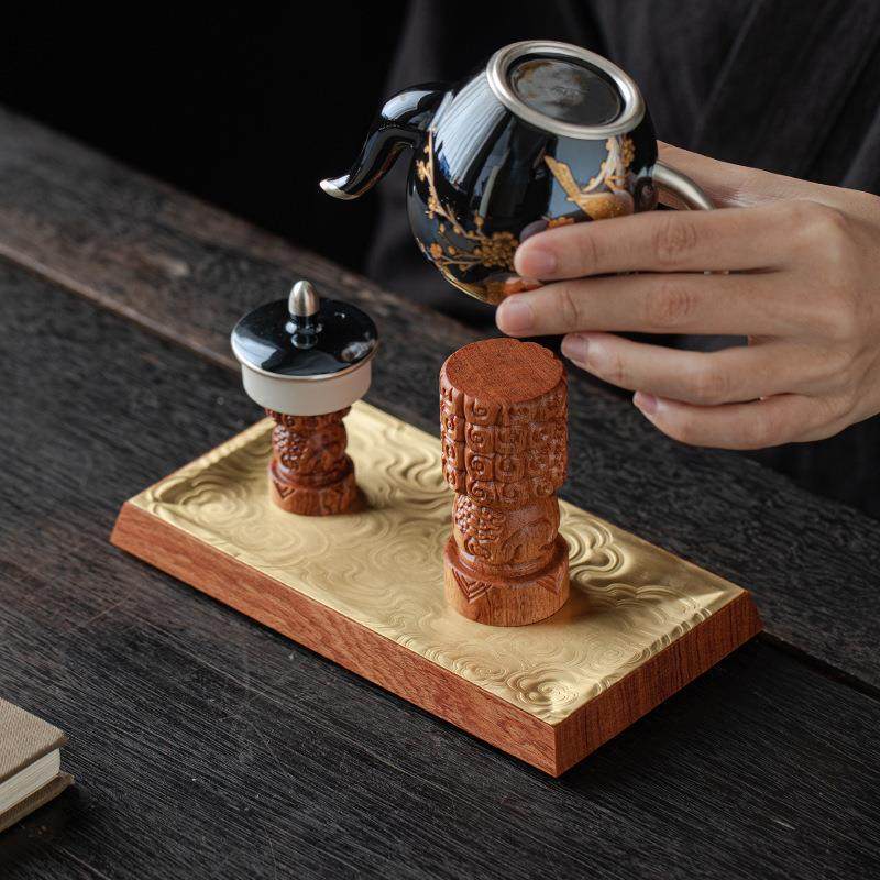 木架晾壶高架黑檀dat1202盖置多功能实壶盖托茶壶紫砂壶档茶具零
