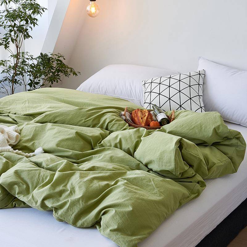 夏季纯棉水洗棉被套单件150x200全棉被单宿舍单人被罩200x230纯色