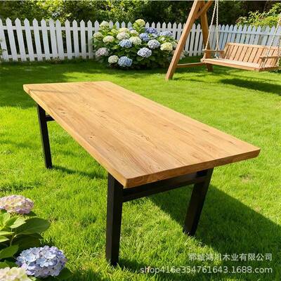 实木桌老榆木泡茶中式UYH风化茶门板复古民宿茶台实木桌仿古吃饭