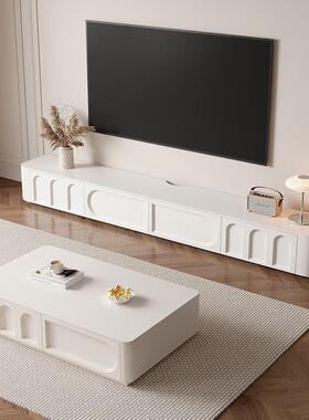 Tal法式奶油风电视柜茶几组合实木简约白色烤漆客厅家用落地整装