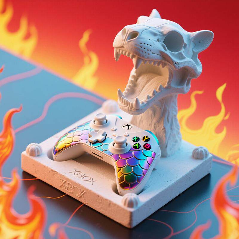 XBOX石膏游戏手柄支架PS5 Switch创意收纳底座桌面摆件生日礼物