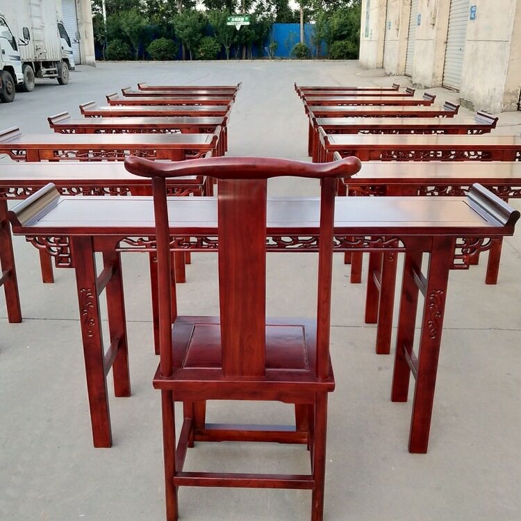 供桌实木中式玄关条几翘头色条案仿古国学桌子马鞍桌家用佛r*