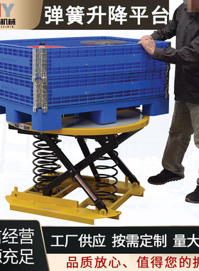 弹簧升降平台CFPL圆形自动升降平台升级加固加厚更稳车间运输搬运