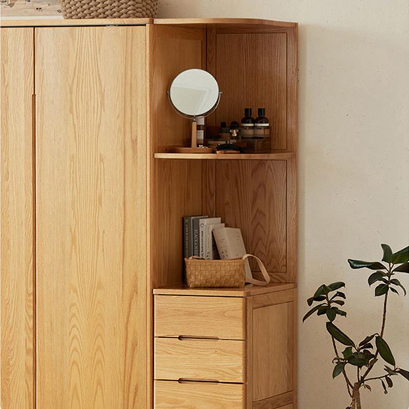 0J实代木橡衣柜移门F8041卧室家用合木现简约衣橱组推拉门柜