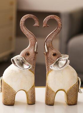 创轻奢树脂大象工艺摆件书房47122复柜办公室书个性古软电视柜意