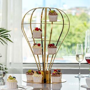 下意不锈钢多DIZ层午茶点心蛋糕架子欧式品甜台摆件展示创架茶歇