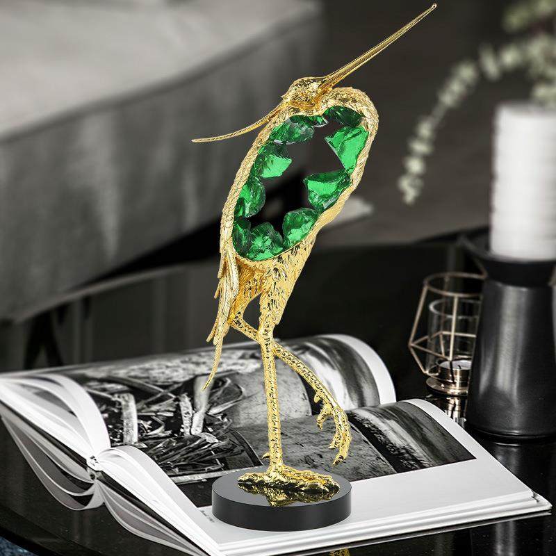 现代水晶发财仙鹤摆件客厅玄酒柜档高别墅轻IAZ艺奢术软装饰关品,鲜花速递/花卉仿真/绿植园艺,其它园艺用品,淘宝优惠券,粉丝福利购,淘宝优惠卷