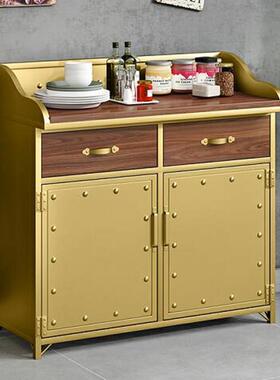 复铁艺工风餐业边柜实木备古餐柜碗柜茶水金VMK属储物柜商用调料