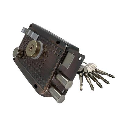 工厂作古制铜十字包麻铝锁芯带铁尾锁印花点三保锁插芯LEY锁拉手