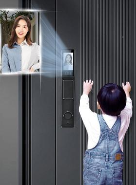 CNC精雕智能锁UGC防能盗门锁智家用自全动指纹锁门人脸识别智能锁