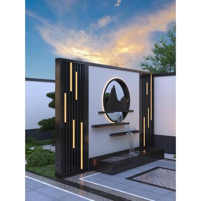 合金瀑布水幕墙流水景不锈钢出园水口庭院花户外水观景屏铝PIY风