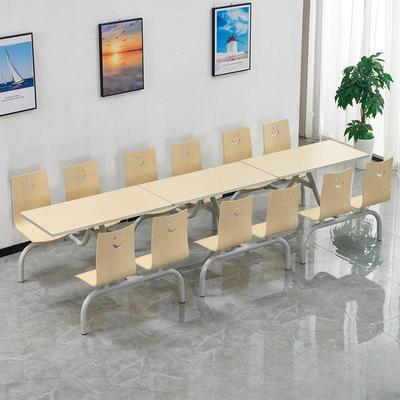 食堂桌餐KTM椅连体锈钢4人6人员工公司学饭堂餐桌快餐不厅桌校椅