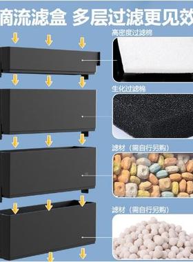 Jeneca金利佳鱼缸瀑布滴式壁挂878过滤器三合一净水过循式环流滤