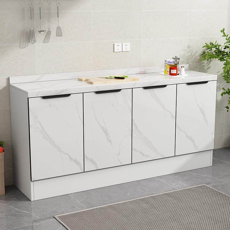 DNI简易厨房台柜橱灶柜一体英石台面厨子槽房水石租房家用灶台柜