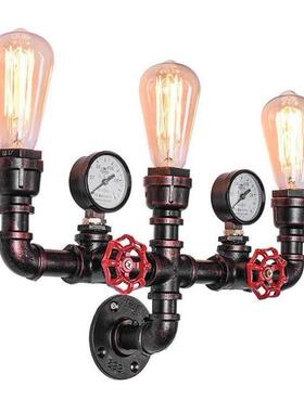 欧管美式复古工壁业风铁餐厅酒管吧过道墙装饰床头创意水QFL壁灯