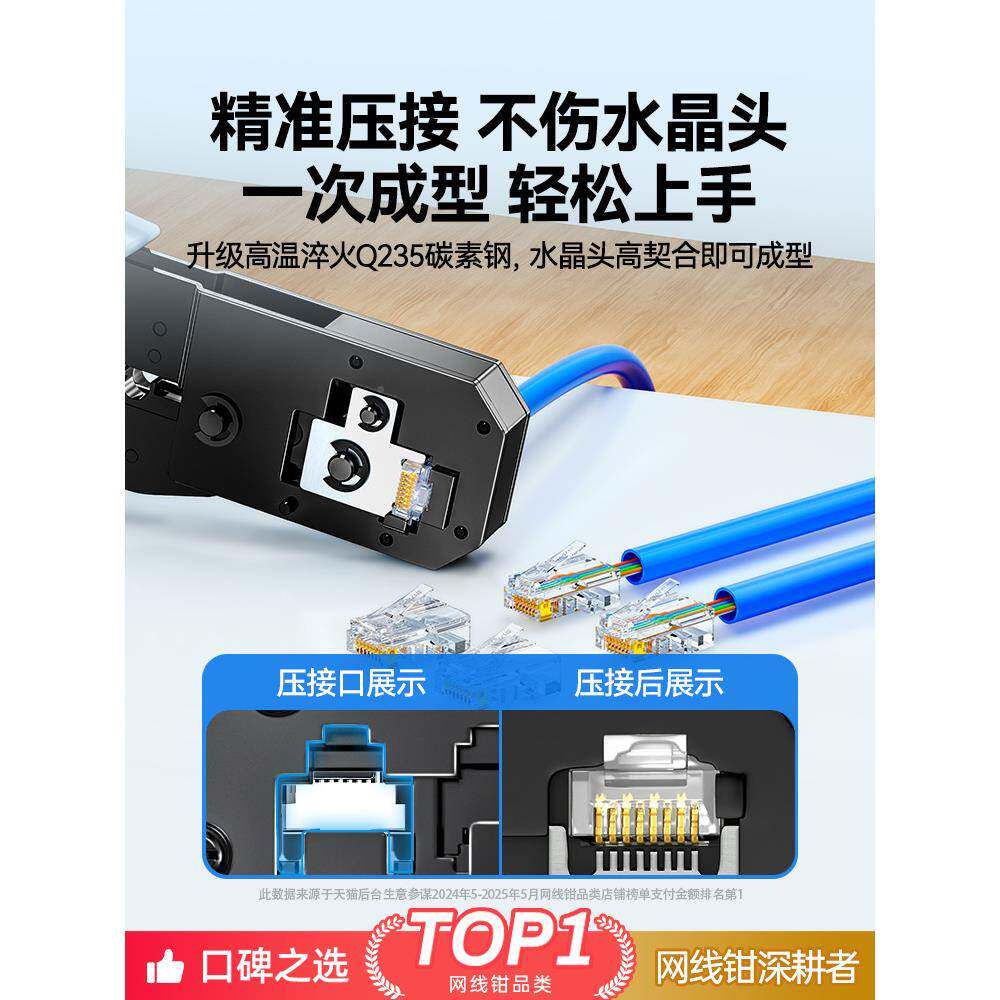 网线69383524钳子专级水晶压线业钳套装网线家用接钳超五类头六七